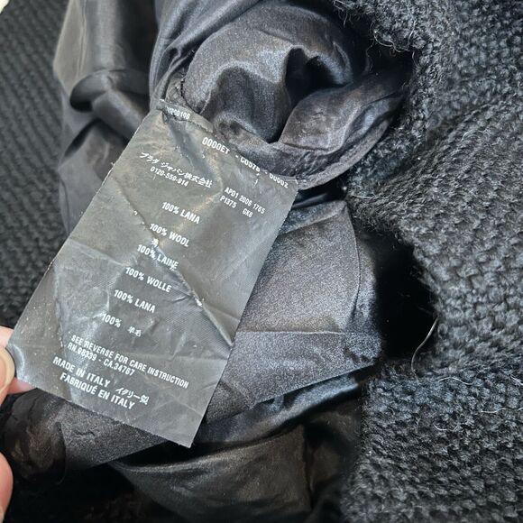 PRADA Tweed Ruffle Hem Skirt Wool Twill Knee Length Black Women's Size 42 US M - Picture 6 of 9